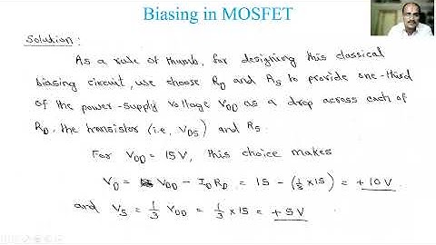 Lecture 10_Analog Circuits (18EC42) | Problems on Biasing in MOS Amplifier Circuits | VTU