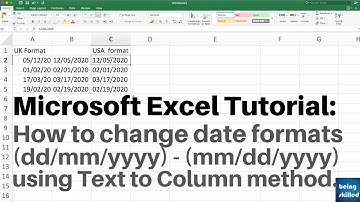 How to change date formats in Excel by splitting date using a delimiter in Text to Column operation?