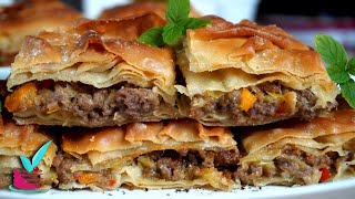 Специальный рецепт пирога с фаршем Легкий и ОЧЕНЬ быстрый традиционный пирог с деревенским листом
