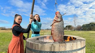 A whole Table of Delicious Food from 1 Large Carp! Pleasure in every Bite