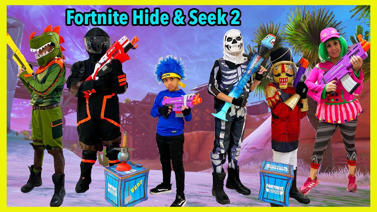 Pretend Play Fortnite Hide & Seek pt. 2 | Fortnite in Real Life | Deion's Playtime