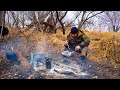 Learn 10 advanced cold weather bushcraft  survival skills  cooking  deer heart  bigfoot bed