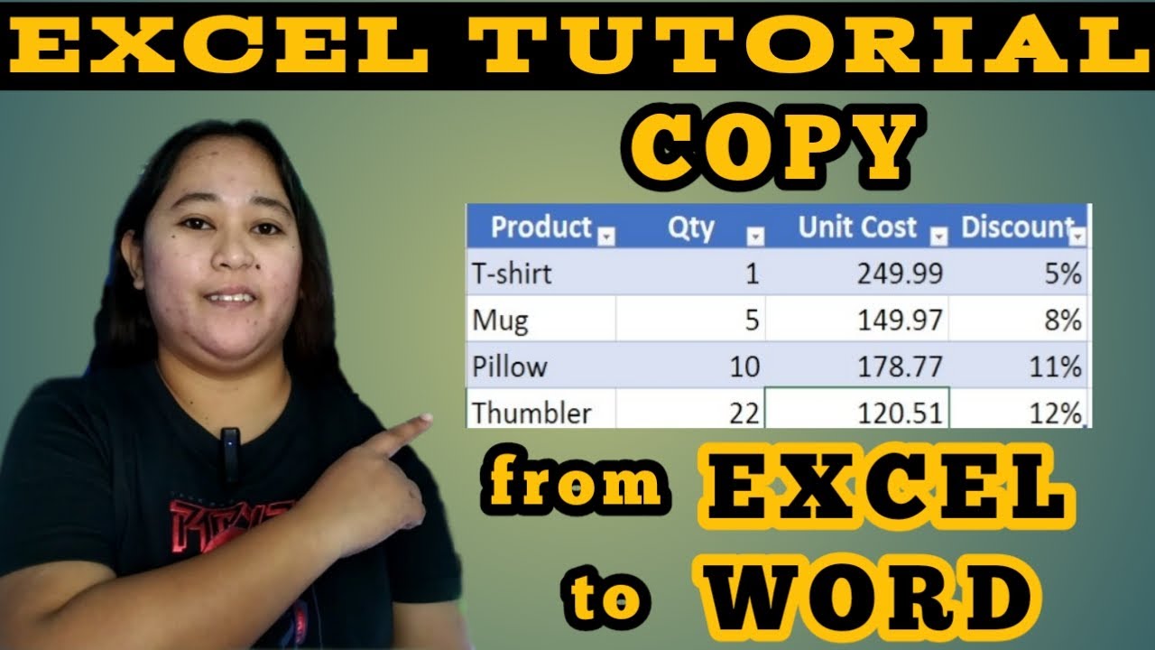 Tutorial On How To Copy And Paste Table From Excel To Word - YouTube