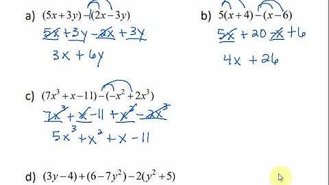 Math 099 12.4 - Adding and Subtracting Polynomials