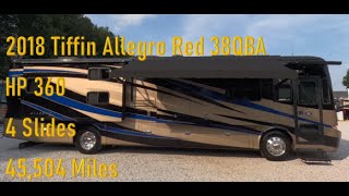 2018 Tiffin ALLEGRO RED 38QBA - Autobank RV Sales & Service Price: $ 199,900.00