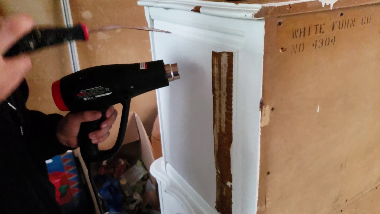 Hot Stripper Removing Latex Paint From Wood Furniture Witha Heat