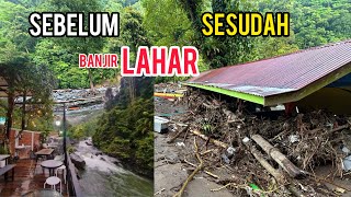 PERBEDAAN❗️❗️SEBELUM TERJADI BANJIR LAHAR DINGIN GUNUNG MARAPI DI KAWASAN AIR TERJUN LEMBAH ANAI