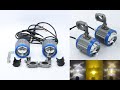 100W Motorcycle LED Driving Light 2.8 Inch Dual Color Spot Light with Hi/ Lo beam Led Headlight