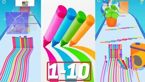 Pencil Rush 3D Gameplay Walkthrough Level 1-10 iOS Android Rainbow colorful
