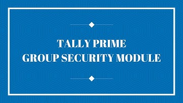 TALLY PRIME GROUP  SECURITY MODULE | TALLY CUSTOMIZATION | TALLY GLOBE