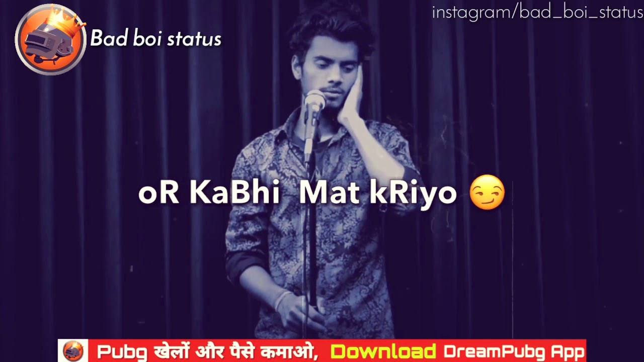 Pubg breakup shayari status || pubq whatsapp status video || bad boi status