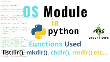 #OSmodule#mkdir#chdir#getcwd#rmdir#rename#remove#listdir#Python3