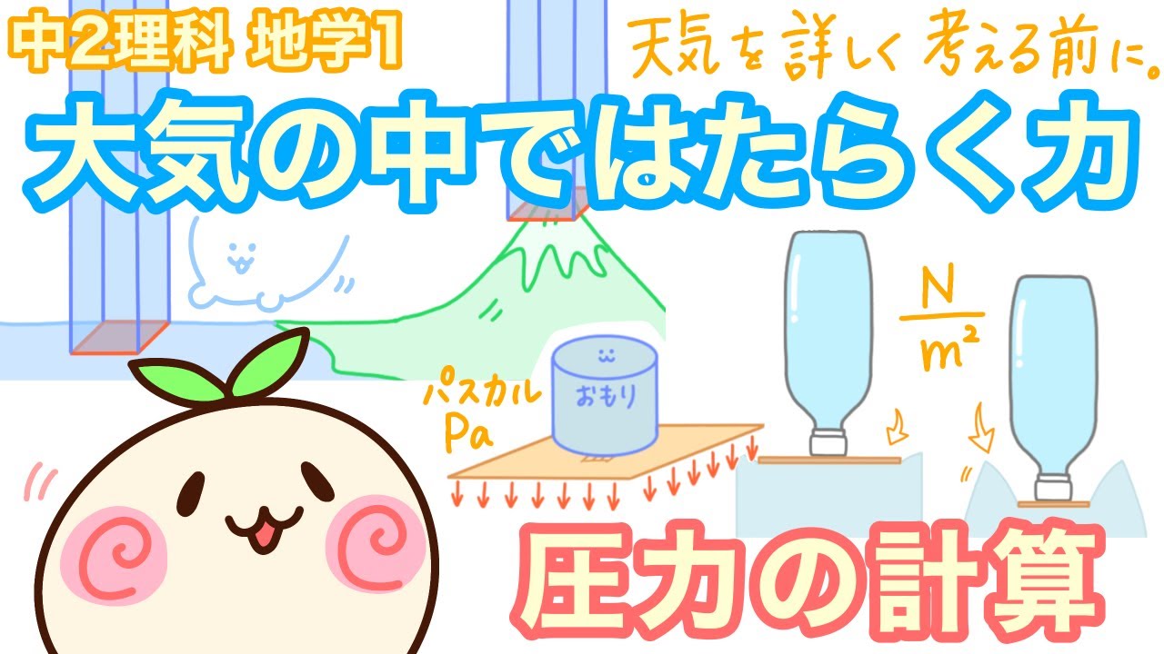 【中2理科e01】地球を包む大気に注目！【圧力の計算】【気圧】