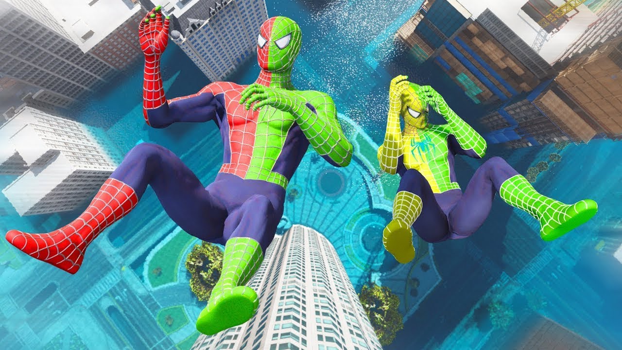 GTA 5 Ragdolls Spiderman Team Jumps/Fails (Euphoria Physics/Compilation) 122