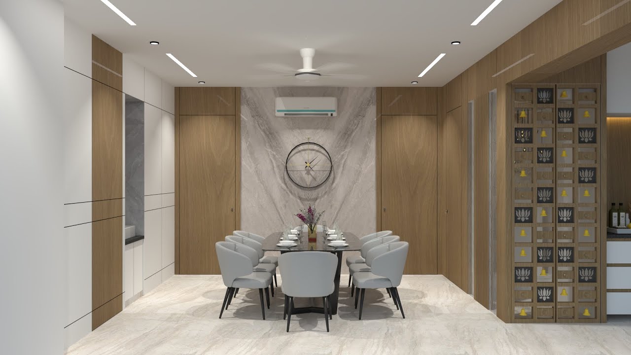 Dining Area Wall Paneling Design Sketchup Vray 5 Interior Pixologic