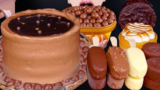 ASMR MALTESERS CHOCOLATE MILK MAGNUM ICE CREAM CAKE NUTELLA DESSERT MUKBANG 초콜릿 먹방 咀嚼音 EATING SOUNDS