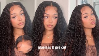 NO GLUE!! Pre-cut &amp; Pre-plucked water wave Wear&amp;Go wig install beginner friendly FT Klaiyi Hair