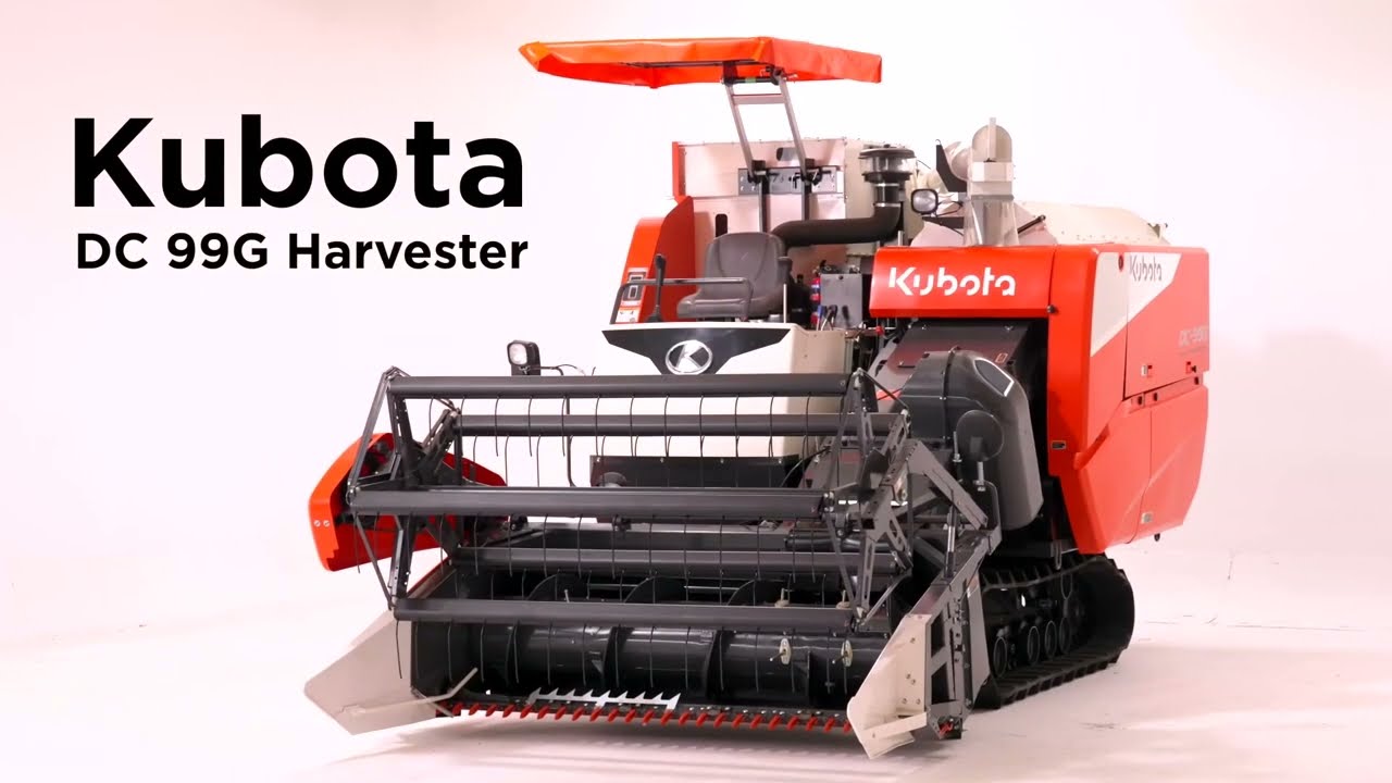 Powerful Kubota Combine Harvester DC-99G Walkaround