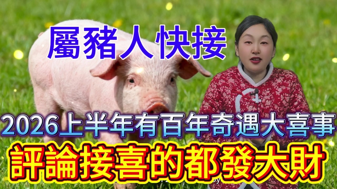 哪個屬豬人還沒接？2026 上半年 “天降大喜”！有百年奇遇的大喜事！評論接喜的都要發財了！#運勢 #補財庫旺財氣 #財富 #生肖 #命理 #風水 #財運