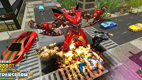 Satisfying & Relaxing Car Driving।। Army Bus Robot Car Game – Transforming robot Gameplay Part-6