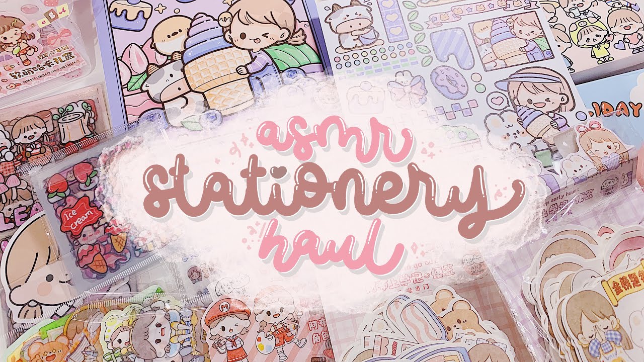 •. ASMR Cute Stationery Haul #48 : Square Journal Book, Sticker Box isi 100 lembar, ... .•