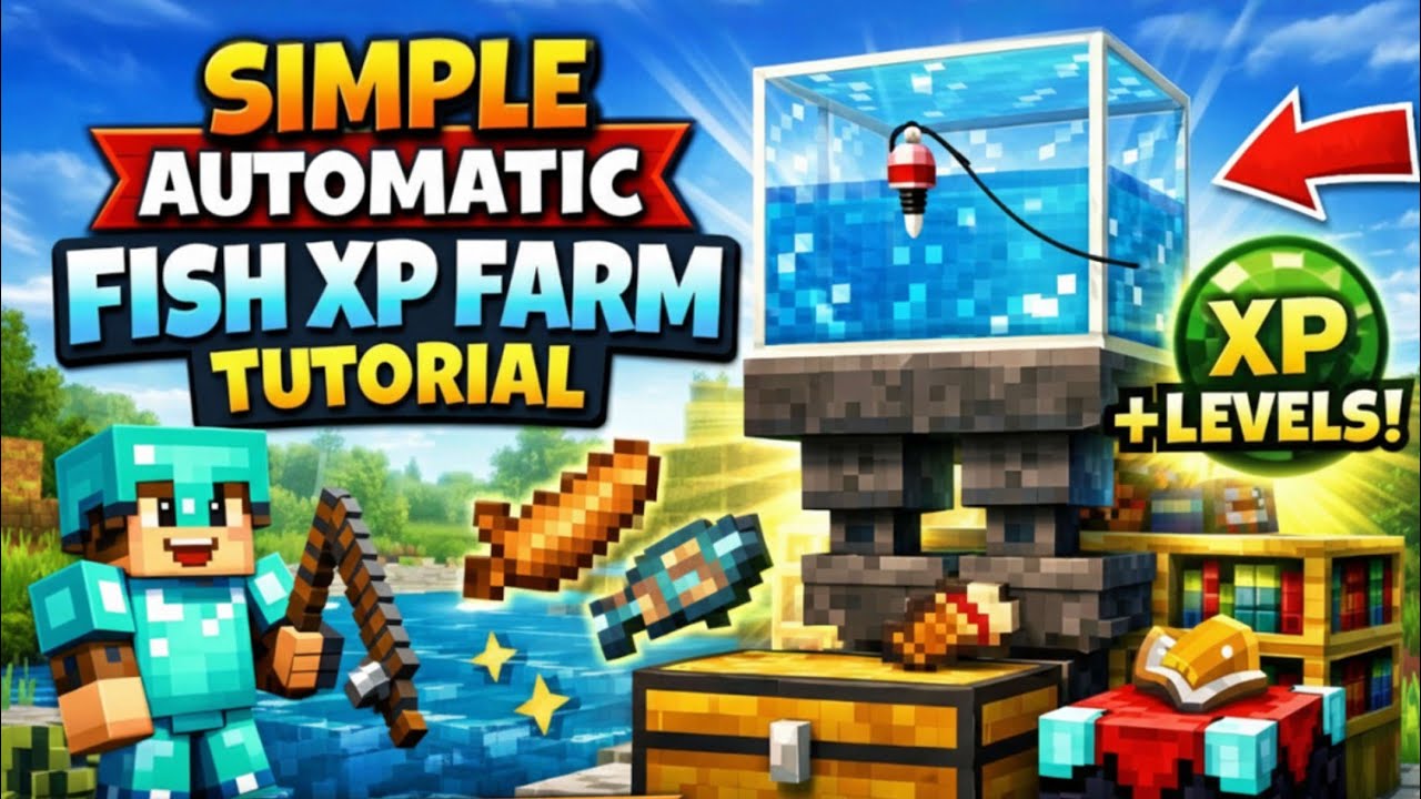 കിടിലൻ ഫാം 🔥 - Simple automatic fish xp farm tutorial in minecraft ...