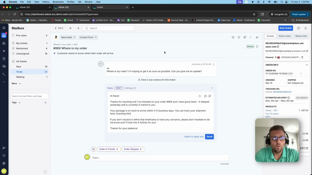 eDesk Demo in 60 Seconds | AI eCommerce Helpdesk for Faster Customer Support