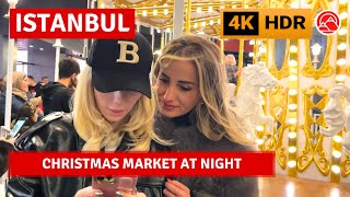 What is Christmas Markets in Istanbul 2023 At Night? HDR Walking Tour|4k 60fps