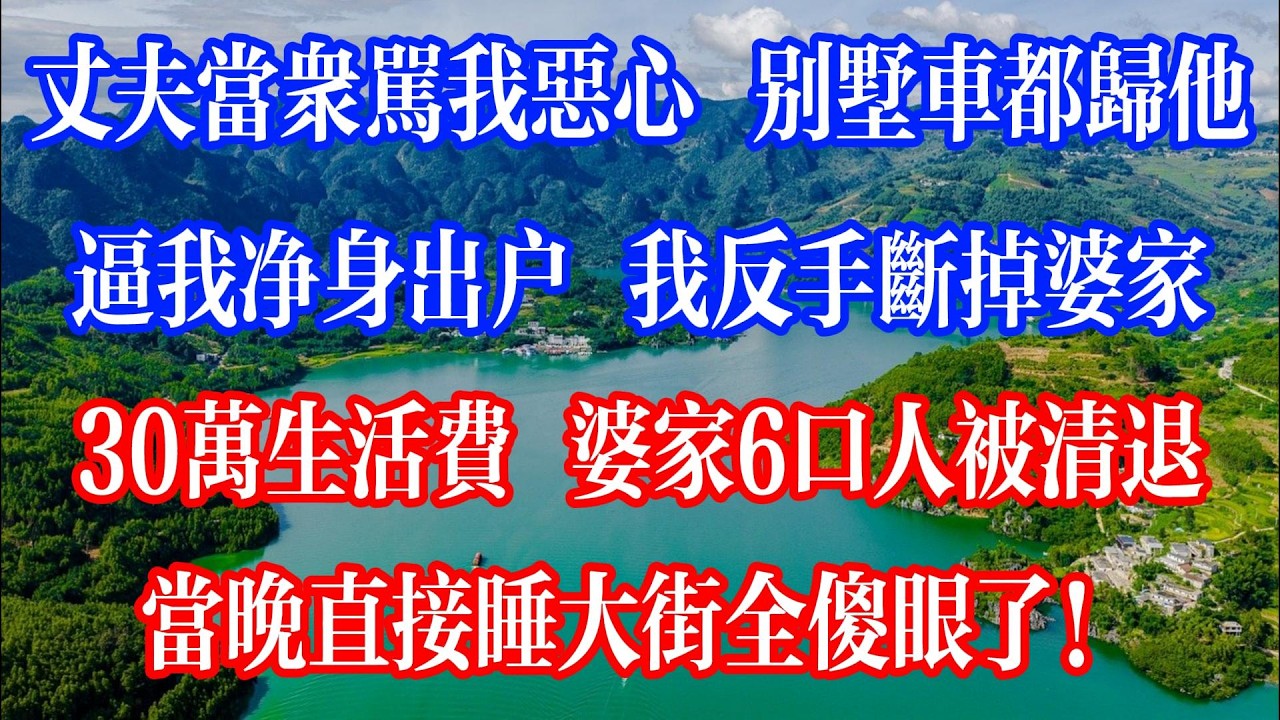 老公當眾罵我噁心，別墅車都歸他，逼我淨身出戶！我反手斷掉婆家30萬生活費，婆家6口被清退，當晚直接睡大街全傻眼了！#情感故事 #人生感悟 #婆媳 #情感 #戀愛