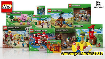 All LEGO Minecraft Sets January & March 2025 - Speed Build Compilation (60fps)