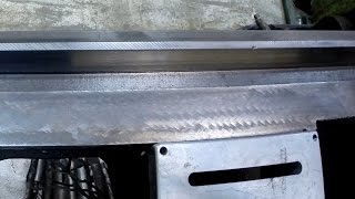 Scraping a lathe bed with an angle grinder