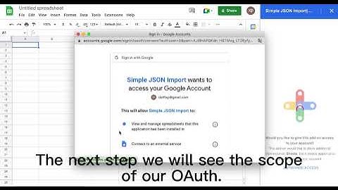 Simple JSON Import - OAuth Consent Screen Demo Video