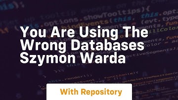 You are using the wrong databases szymon warda