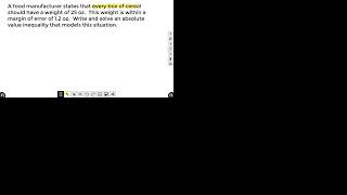 Math 3 Absolute Value Word Problems 1-7