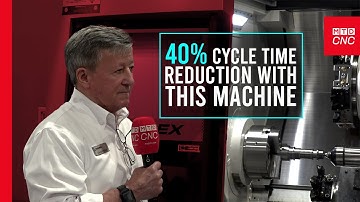 Okuma’s latest 4-axis turning center saves 40% of cycle time!
