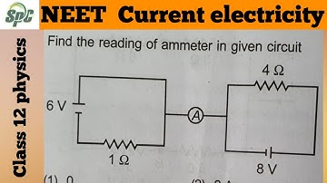Find the reading of ammeter in given circuit