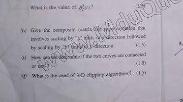 BCA 5th Sem Computer Graphics Question Paper