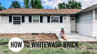 How to Whitewash Brick House Exterior  We Improved our Curb Appeal for Under $150!
