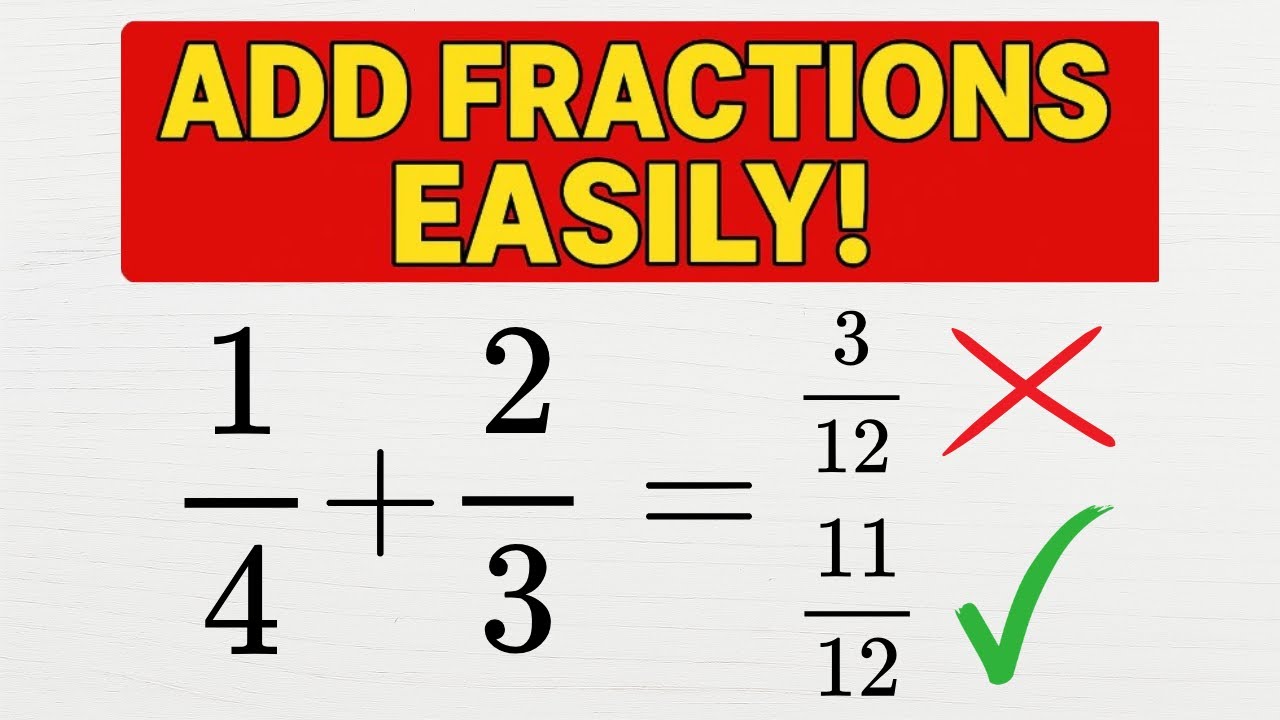 Easiest Way to Add Fractions with unlike denominators👌🎯