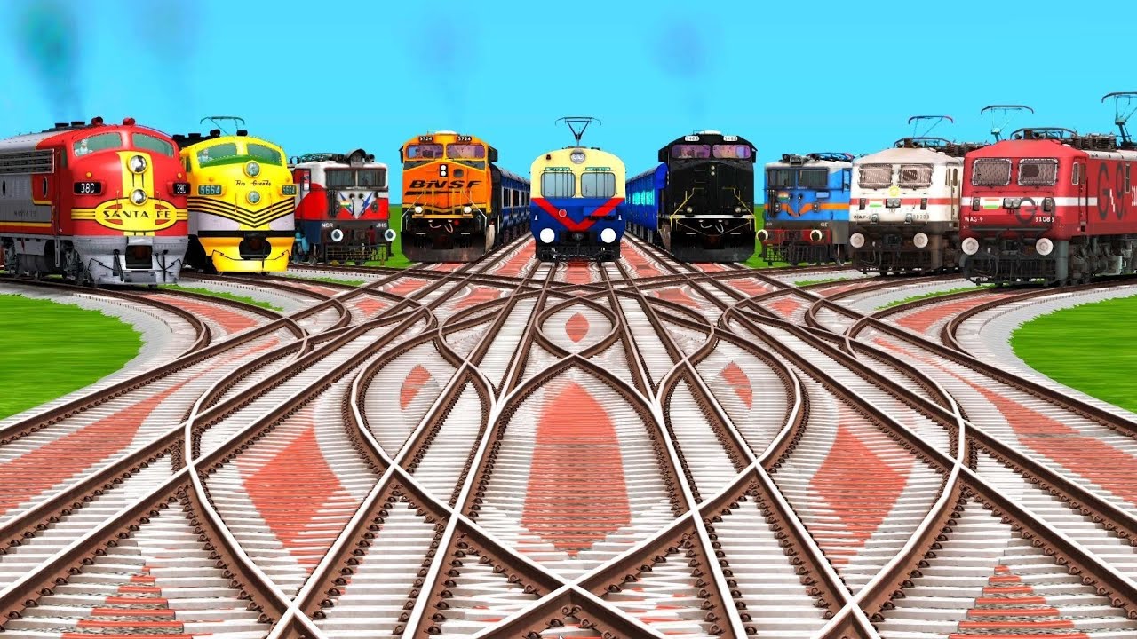 9️⃣ Indian Trains Passing For Bumpy Curves Branches Railroad Juctions || Train Simulator Classic 