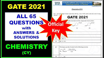 GATE 2021 | Answer Key | Detailed Solutions | GATE 2021 | Chem Academy