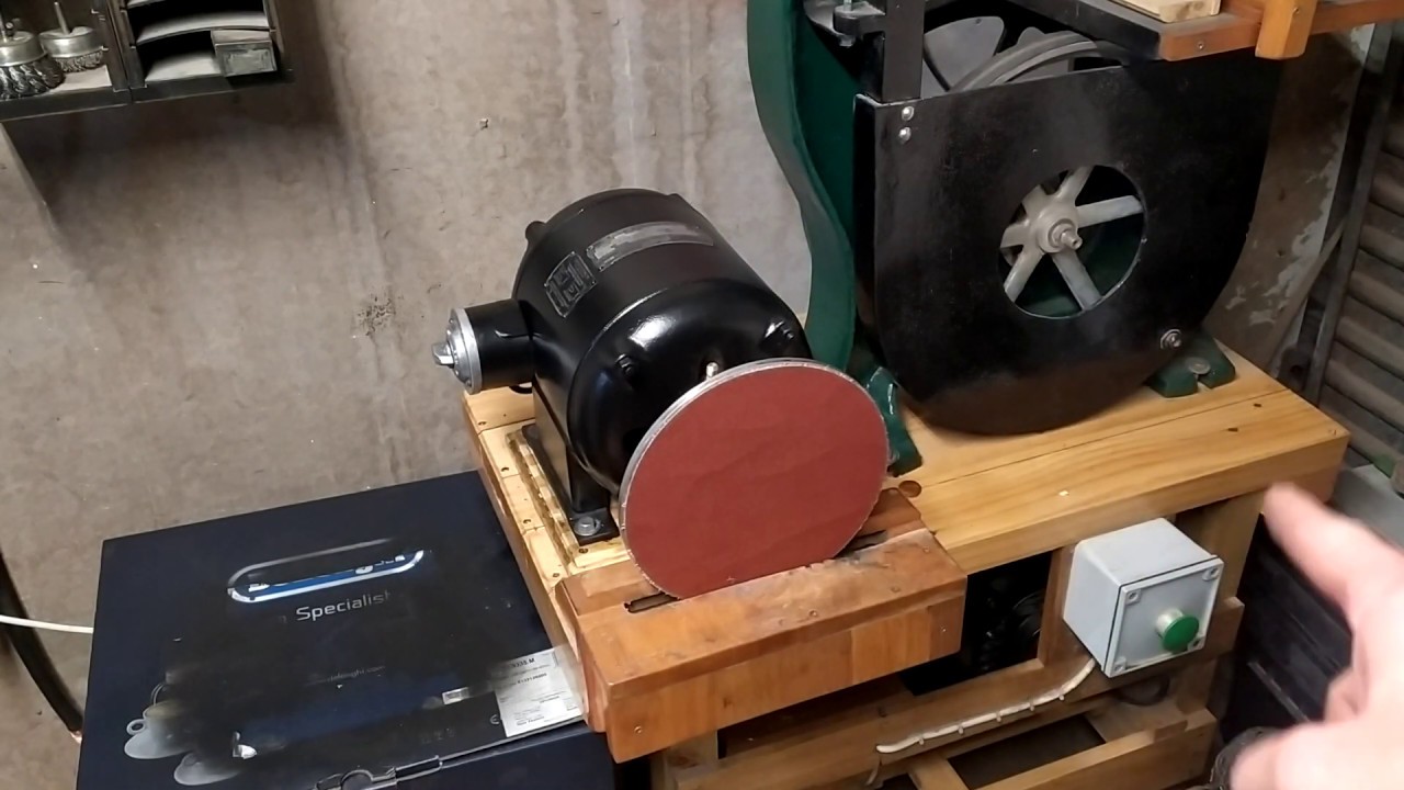 Disc sander upgrade. Home made disc sander. 1.5hp Century repulsion