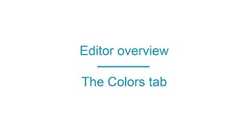 Editor overview - Colors tab
