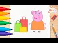 Mummy Pig has gone Shopping | Mummy Pig Drawing, Painting and Coloring for Kids and Toddlers