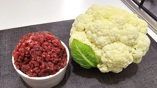 Como fazer Couve Flor de um jeito diferente com carne moída