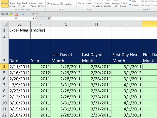 Excel Magic Trick 7 Date Functions Formulas 17 Examples Youtube