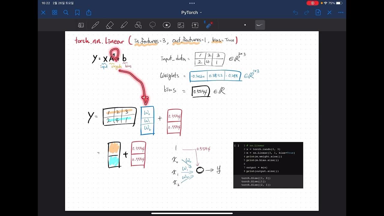 Learnable module torch.nn.Linear 설명 YouTube