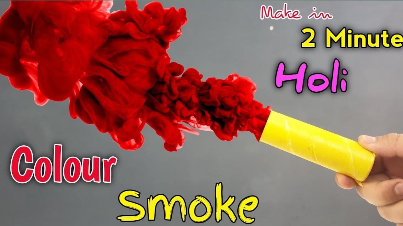Rainbow colour Smoke fountain for Holi | Make colour Smoke for Holi | Colour Smoke fountain