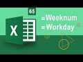 Part65 - How To Use Weeknum - Workday Function In Excel.
