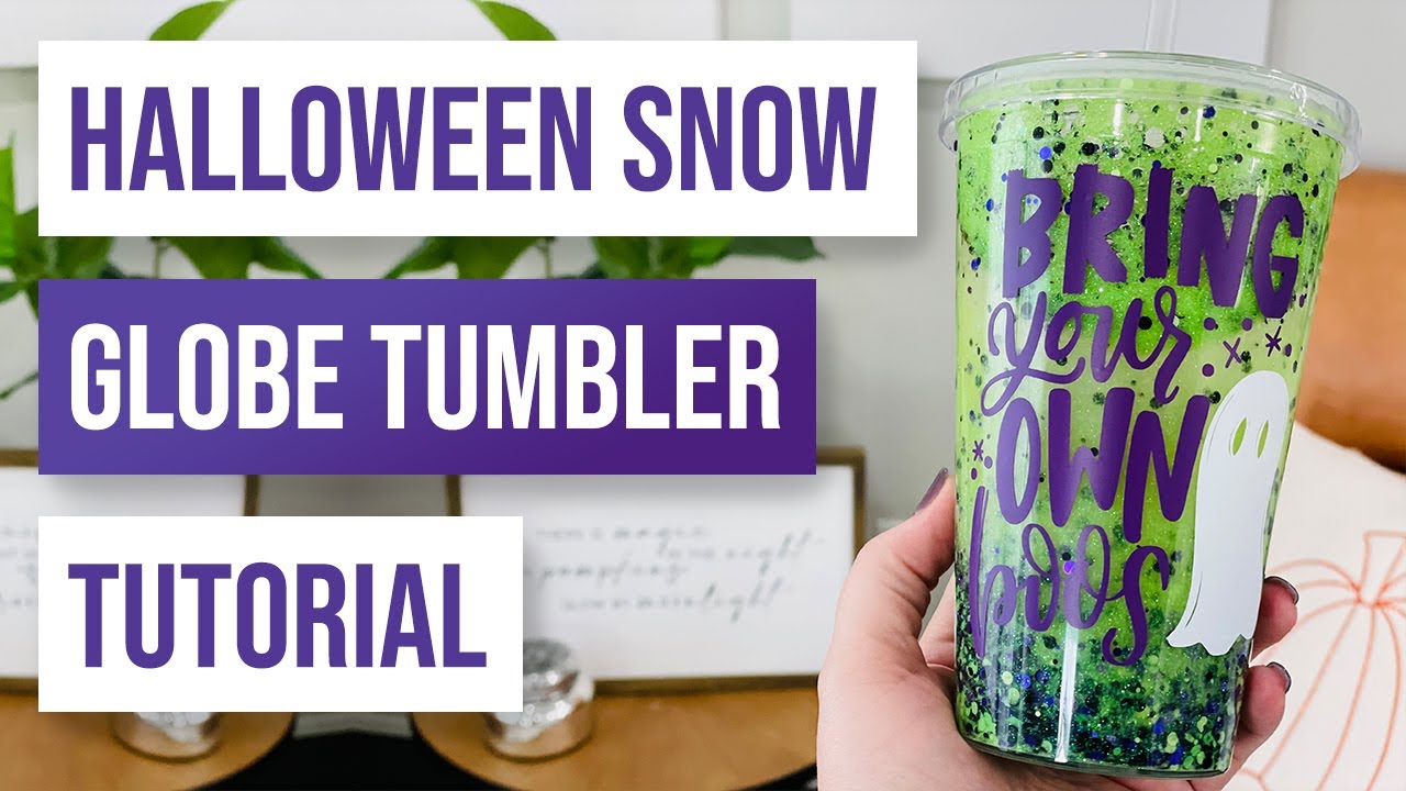 Spooky Snowglobe Tumbler, Snow Globe Tumbler, Glitter Tumbler